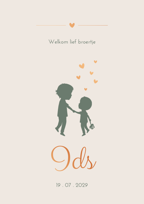 Babykaartje Broertjes Jongens Silhouetten